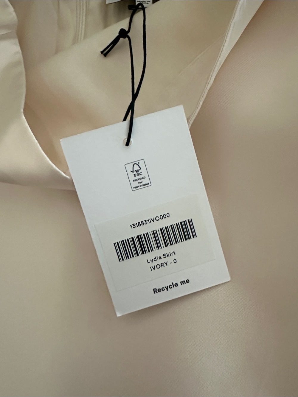 Reformation Satin lydia Midi Skirt in Light Beige - Picture 5 of 5
